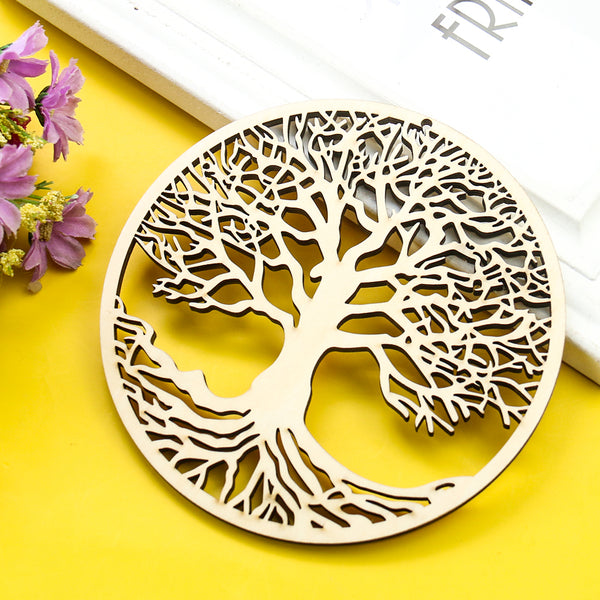 Wooden Round Tree of Life Hanging Artwork