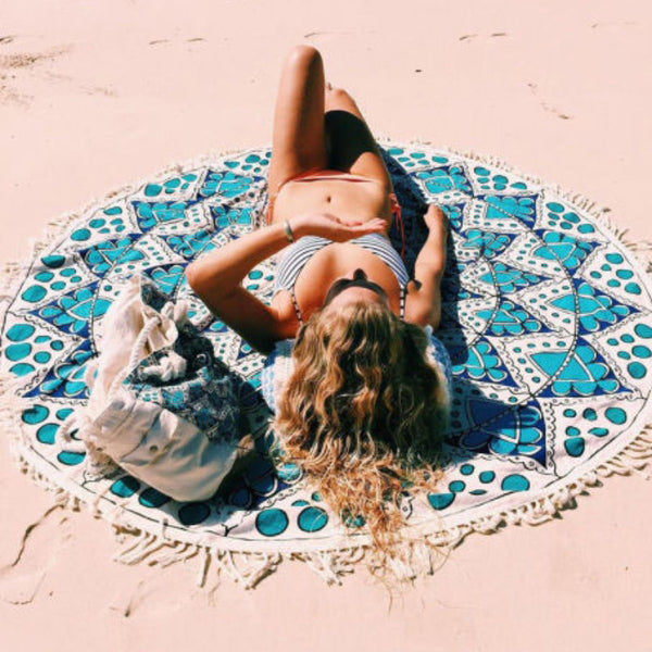 Round Mandala Beach Towel