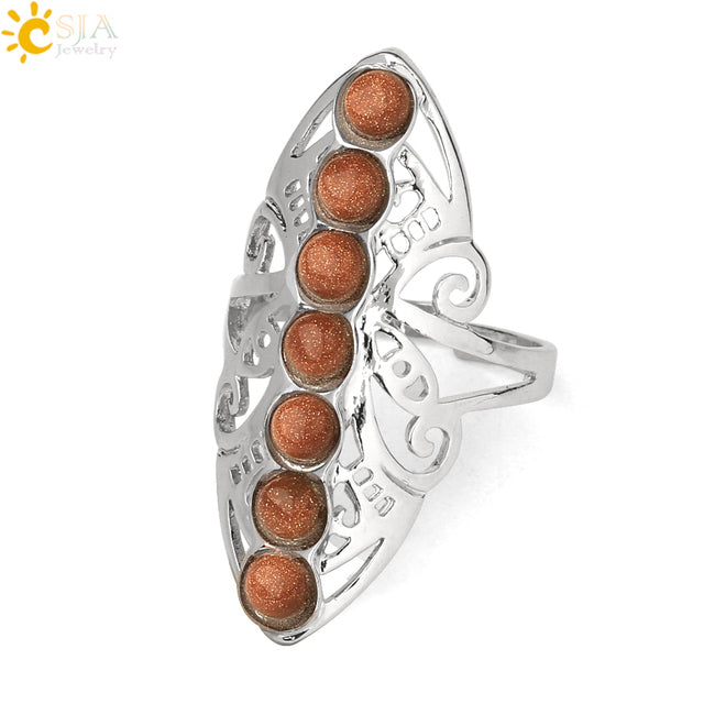 Chakra Stone Finger Rings