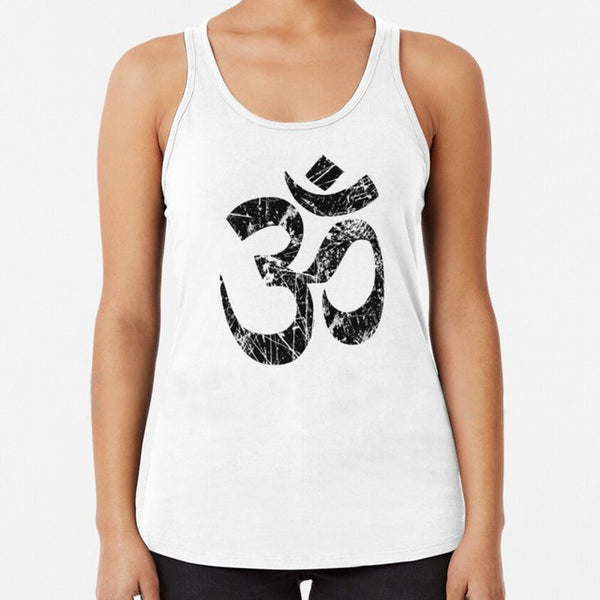 Om Distressed Tank Tops