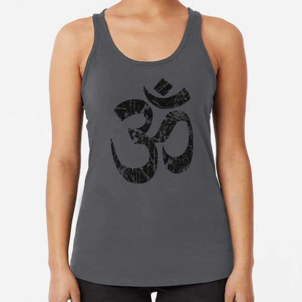 Om Distressed Tank Tops