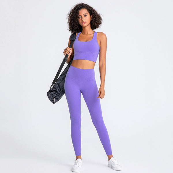 Yoga Leggings Sports Bra Set