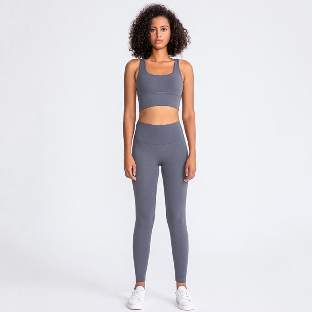 Yoga Leggings Sports Bra Set