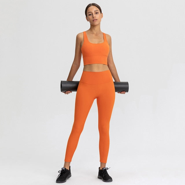 Yoga Leggings Sports Bra Set