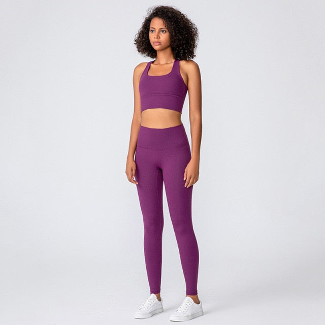 Yoga Leggings Sports Bra Set