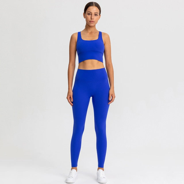 Yoga Leggings Sports Bra Set