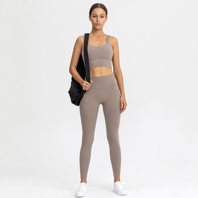 Yoga Leggings Sports Bra Set