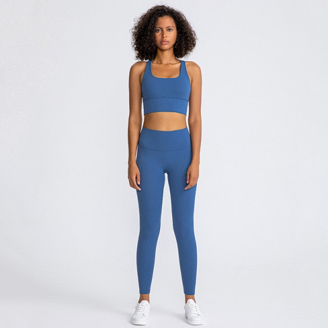 Yoga Leggings Sports Bra Set