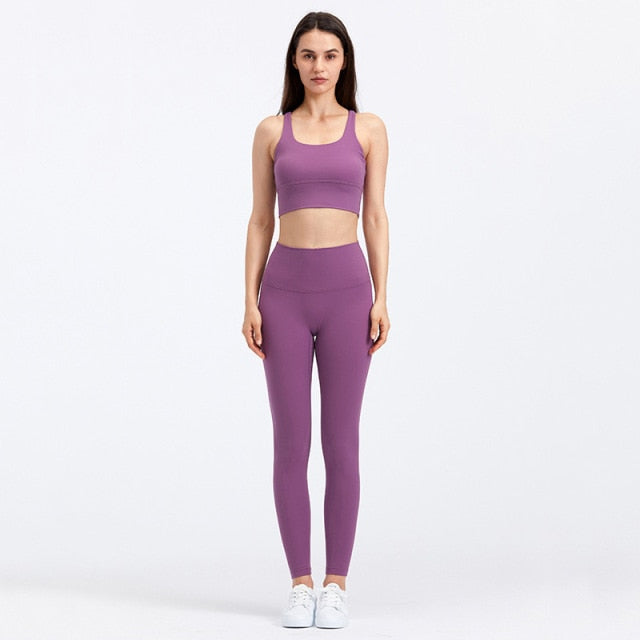 Yoga Leggings Sports Bra Set